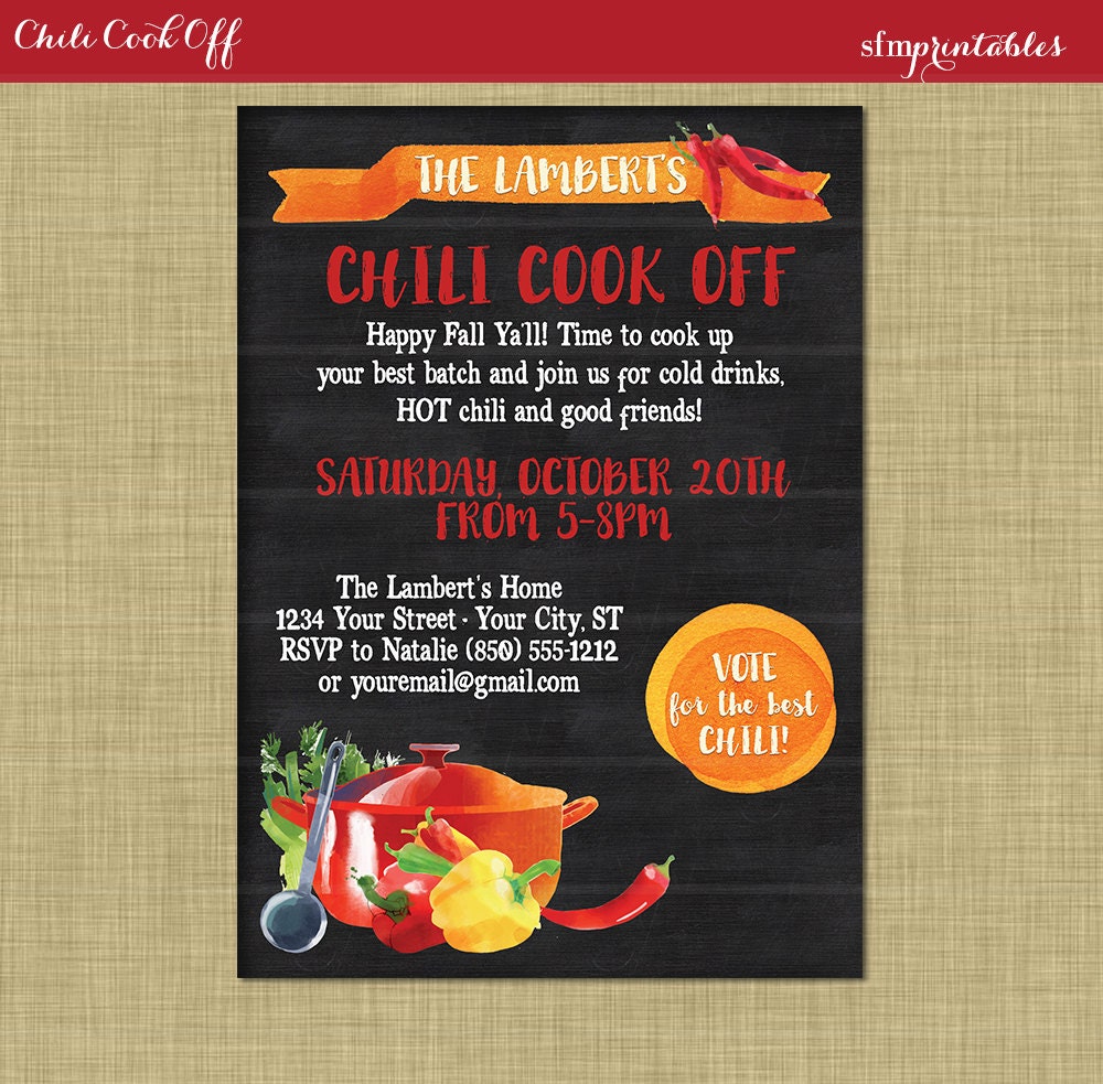 Chili Cook Off Invitation Announcement 10