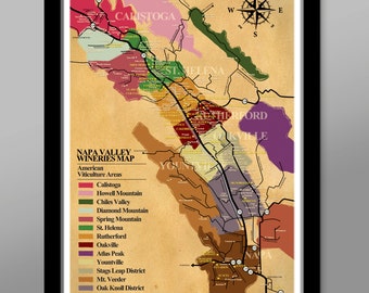 Napa Valley Wineries Poster - (Print 311) - Home Decor