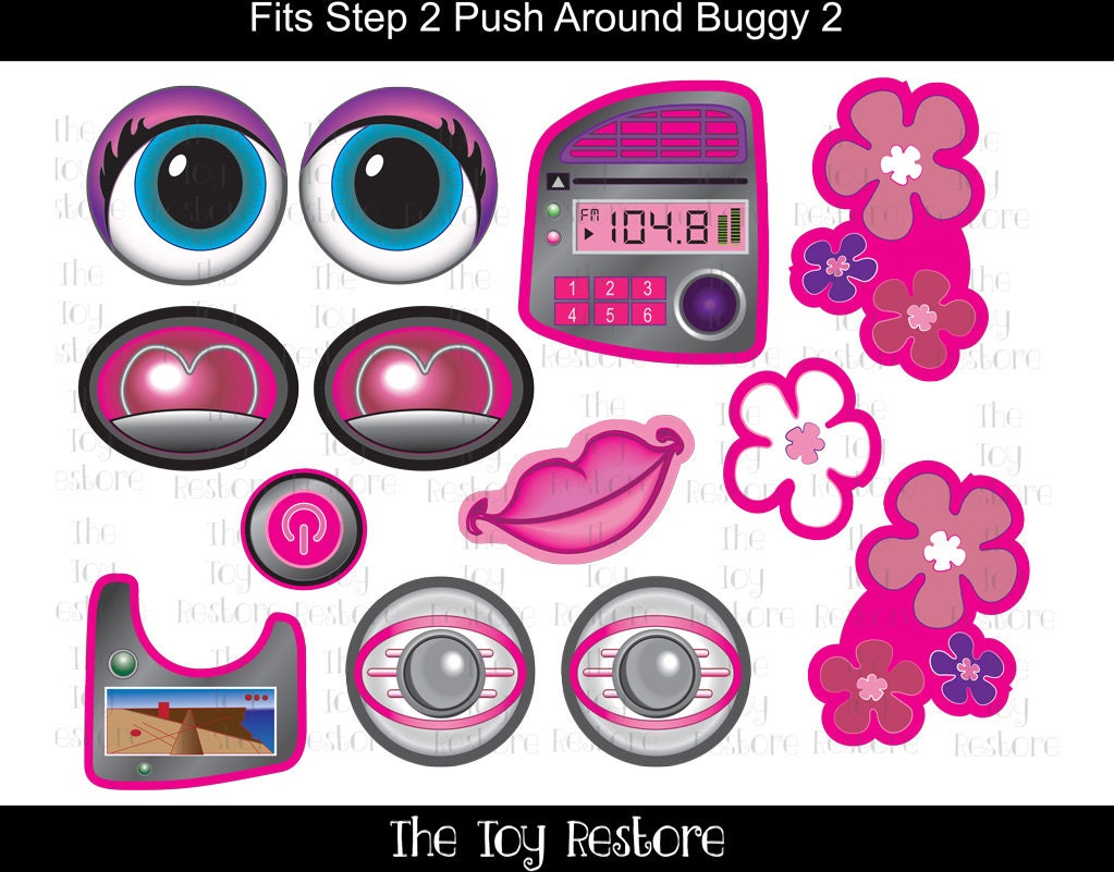 New Replacement Decals Stickers fits Step 2 Push Around Buggy