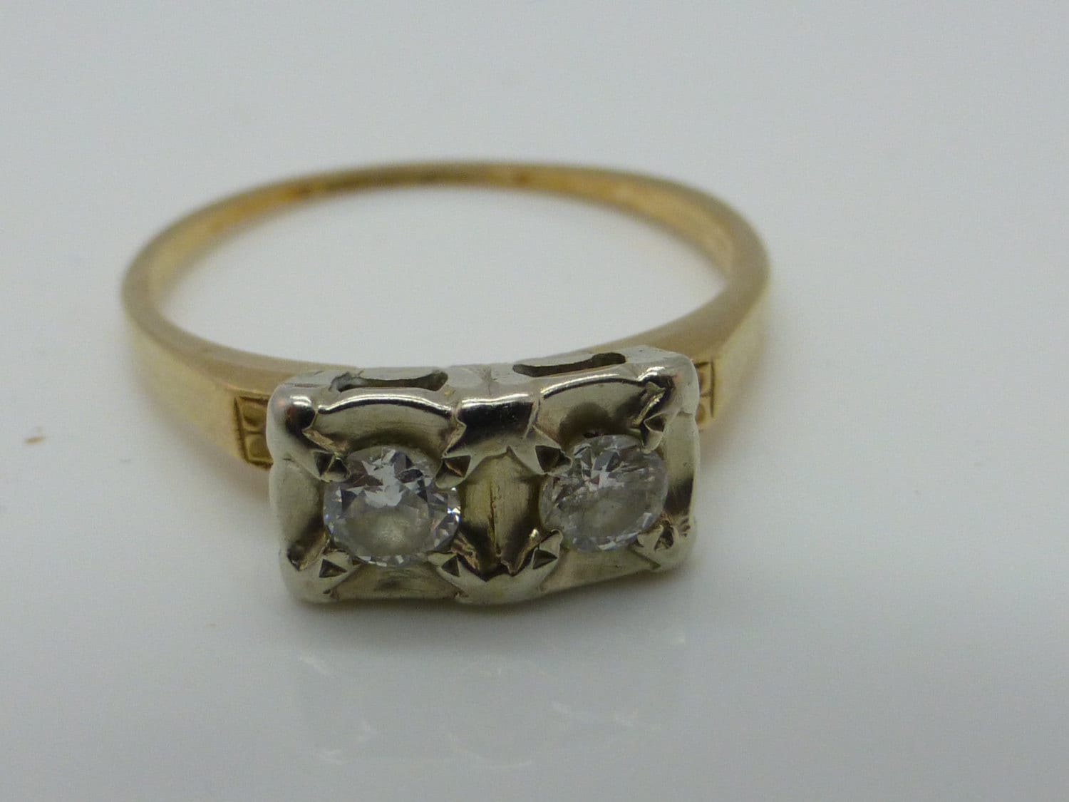 Vintage Diamond Engagement Ring 14k Yellow Gold Keepsake