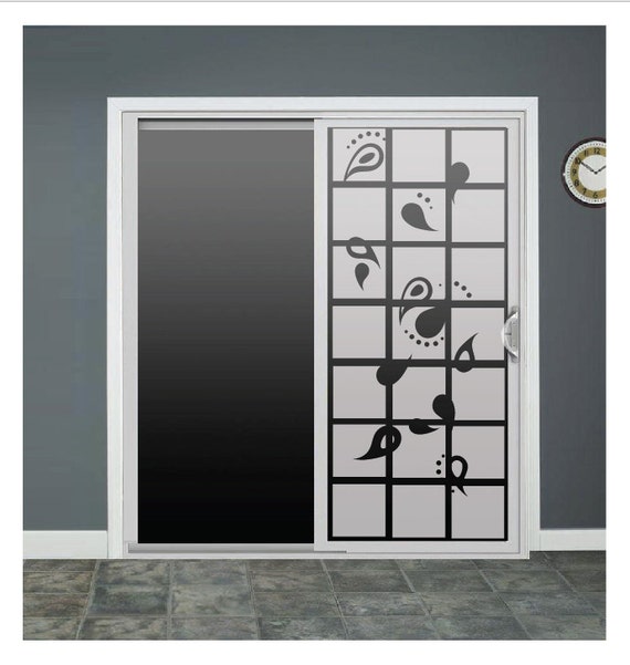 Paisley Tiles Glass Door Decals Swirls Sliding Door Decal Door