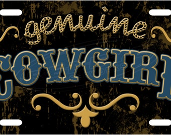 Genuine Cowgirl License Plate Tag