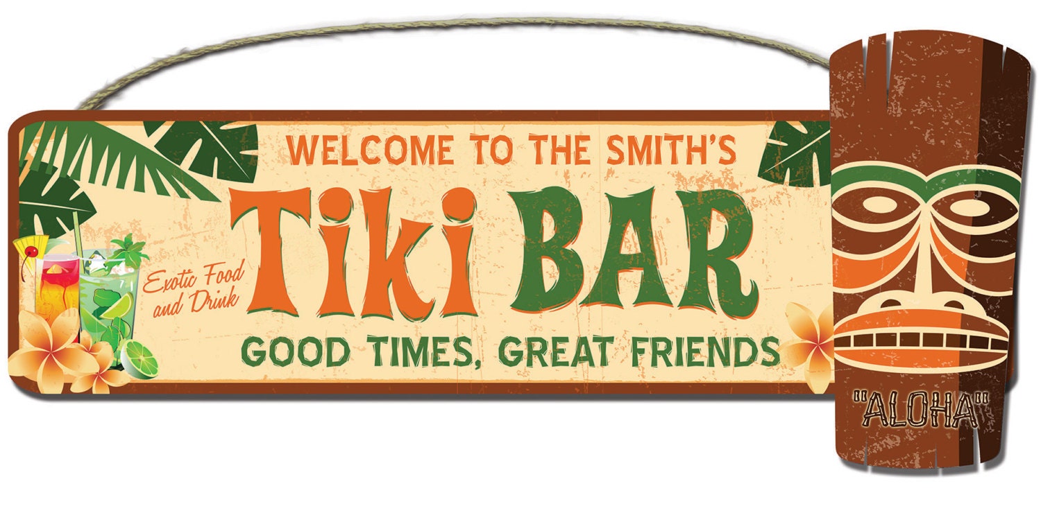 Personalized Tiki Welcome Sign