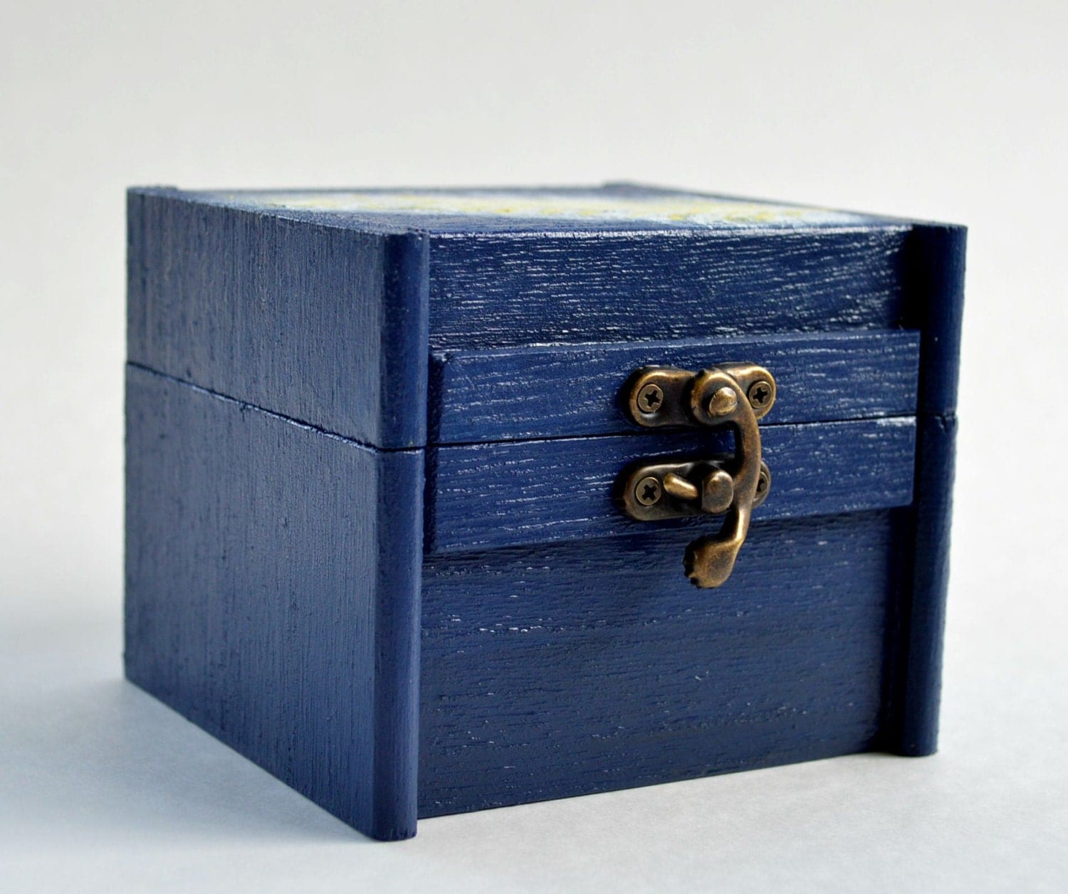 Decorative Wooden Box with Hinged Lid Small by