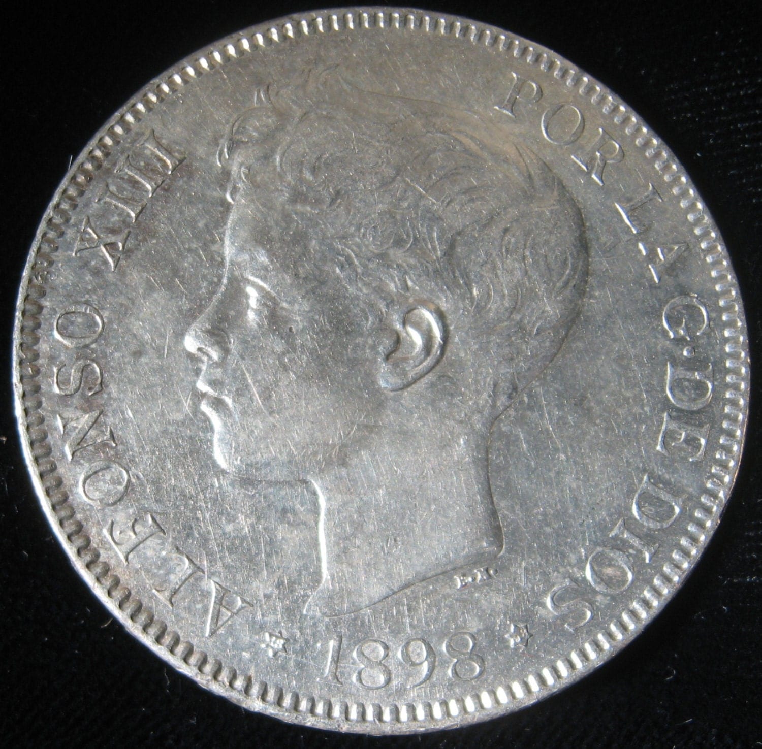 Spanish Silver Coin 1898 Spain Alfonso XIII Rey by ThatsOldMoney