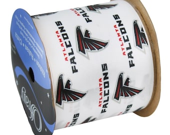2.5" NFL Atlanta Falcons Ribbon, 9 foot spool, Licensed NFL Offray Ribbon