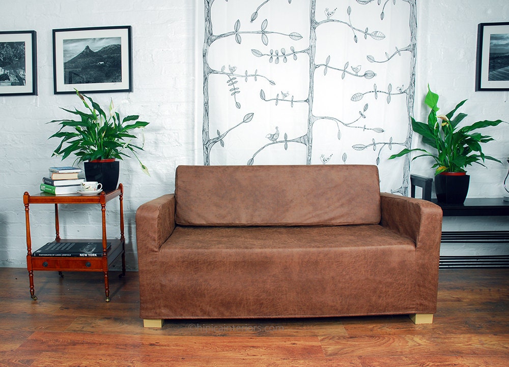 Ikea Solsta Sofa Bed slip cover in Distressed Effect Leather
