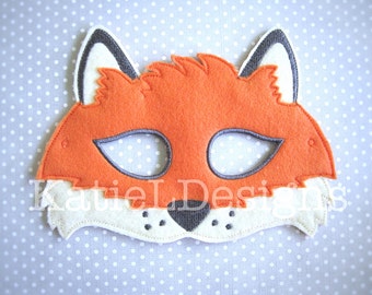 ITH Fox Mask Machine Embroidery Design Pattern Download 5x7 6x10 In The Hoop Halloween Costume Animal