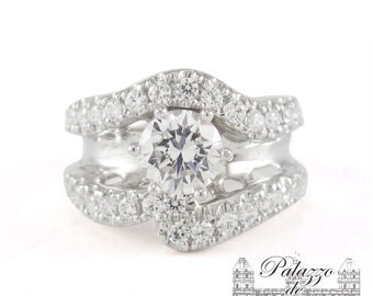 Future Style 1 Carat Moissanite Side Stone Ring