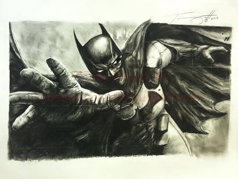 Batman Poster of Charcoal Drawing by Artist Tony Orcutt