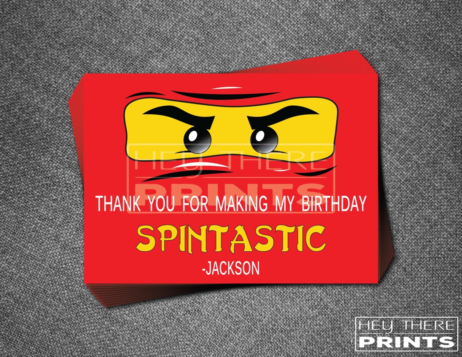 Ninjago Birthday Thank You Cards Lego Red Ninja Kai