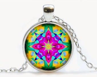Mandala Pendant Mandala Art Necklace Mandala Jewelry