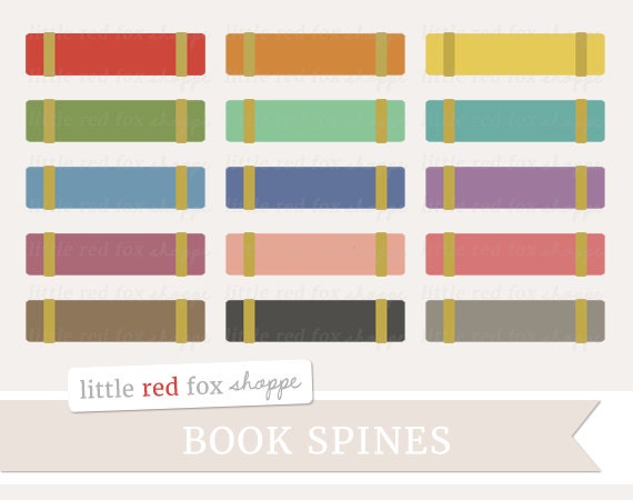 Book Spines Clipart School Books Clip Art Vintage Library
