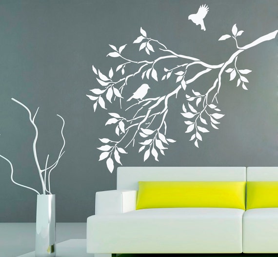 Tree Wall Art Bird Stickers Branch Decal Vinyl by CozyDecal