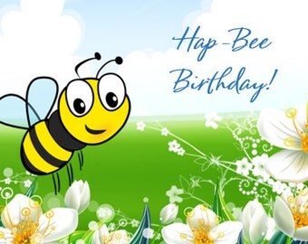 Bee birthday card | Etsy