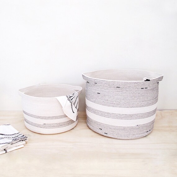 Large Rope Basket Laundry Basket Storage Solution by MiaMelange