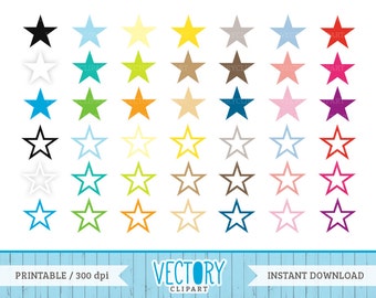 42 Star Clipart in Multiple Colors, Commercial Free Star Images in Large PNG Files, Star Clip Art With Transparent Background by Vectory