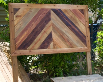 Reclaimed Wood Chevron Headboard