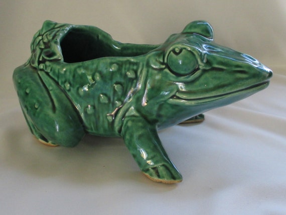 Vintage McCoy Pottery Frog Planter He's by EclecticUniqueStuff