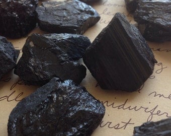 Raw Black Tourmaline Stones - Raw Black Tourmaline - Protection Stone - Raw Stones