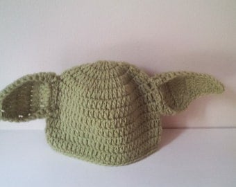 Crochet Yoda hat, baby Yoda hat, newborn Yoda hat, Yoda hat, starwars hat, ready to ship