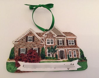 Custom House Christmas Ornament/ Unique Gift Idea/ Personalized Home Ornament