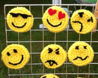 Emoji Party Favors, Set of 6 Emoticon Pencil Toppers, Hippie Party, Smiley Face, Texting Faces, Emoji Faces, Classroom Prizes, School Prizes