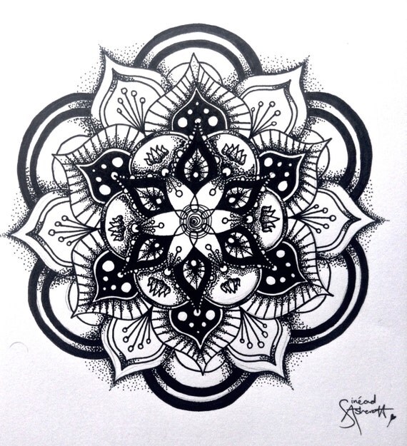 dotwork mandala print 13 5 x 13 5 cm on a4 300gsm by dotwork mandala print 13 5 x 13 5 cm on a4 300gsm by