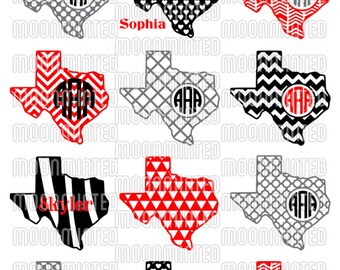 Texas SVG Cut Files - Monogram Frames for Vinyl Cutters, Screen Printing, Silhouette, Die Cut Machines, & More