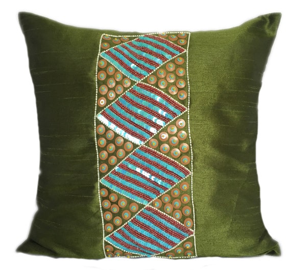 Moss Green Blue Decorative pillows Moss by TheWhitePetalsDecor