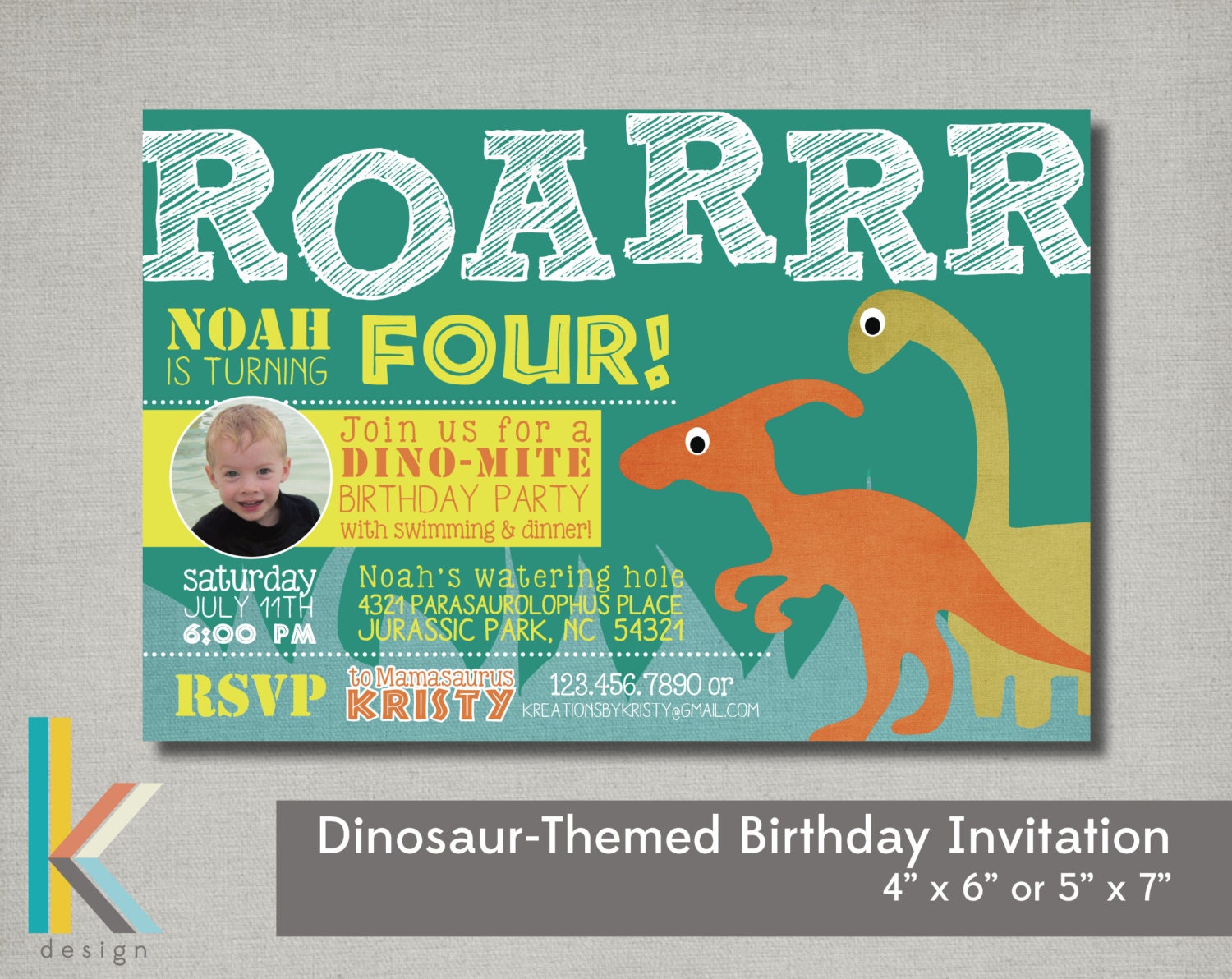 Dinosaur Themed Invitations 3