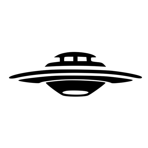 Spaceship UFO DieCut Decal Car Window Wall Bumper Phone