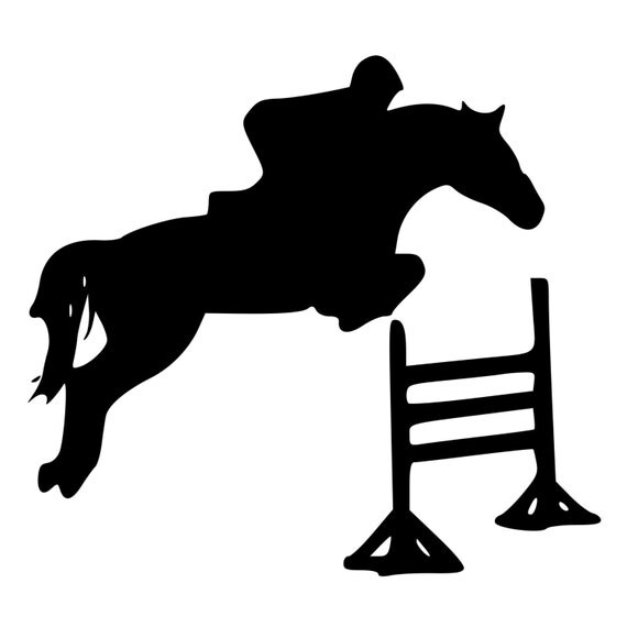 Horse Jumping Over Fence Die-Cut Decal Car Window Wall Bumper