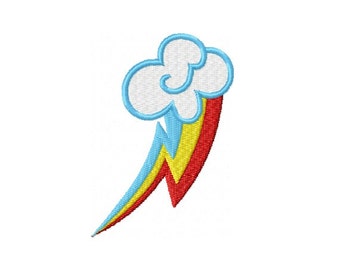 Rainbow Dash Cutie Mark Embroidery Design for 4 x 4 Hoop - Instant Download