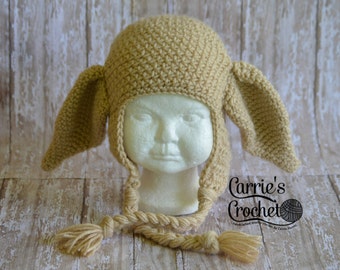 Crochet Dobby the House Elf Hat -- Best Seller!