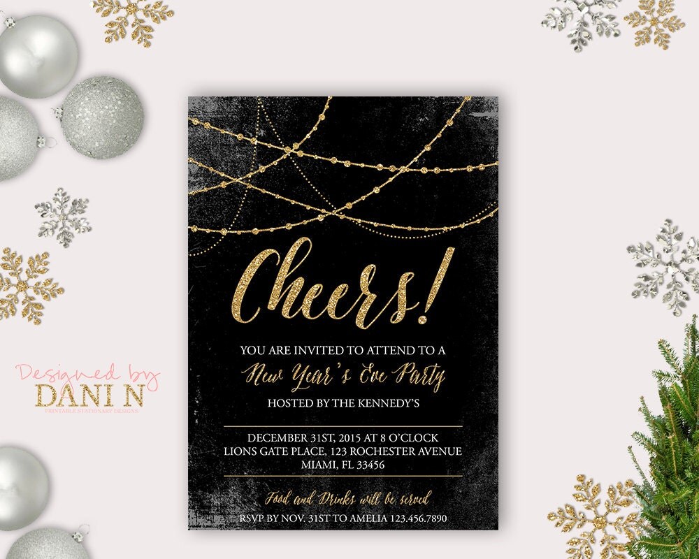new year party invitation 2016 holiday party invite cheers new year party invitation 2016 holiday party invite cheers