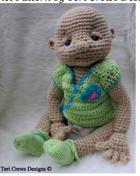 Crocheted life size baby doll by memawscountrycrafts on Etsy