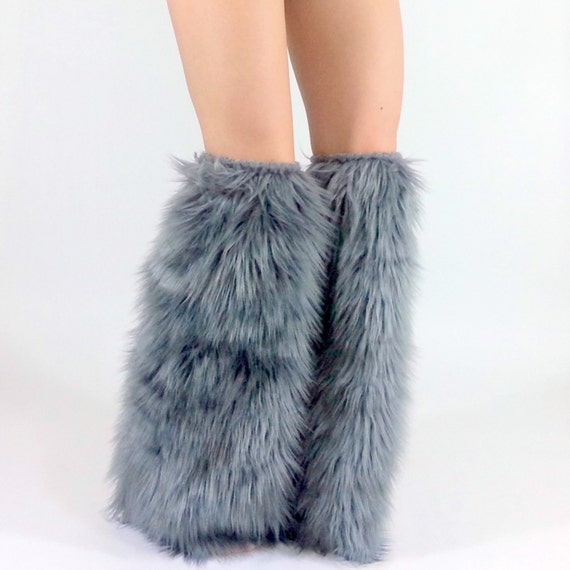 Gray Rave Fluffies abovetheknee FREE SHIPPING Furry by Raverama