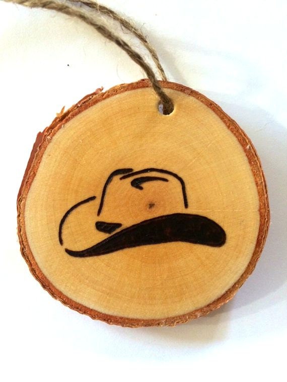 items similar to cowboy hat christmas ornament wood tree items similar to cowboy hat christmas ornament wood tree