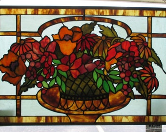 Basket Of Flowers--# 38--Stained Glass Panel