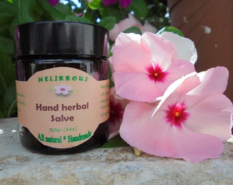 Hand Healing Salve, All natural, handmade 1 oz ( 30 gr)- Herbal salve-Dry Skin