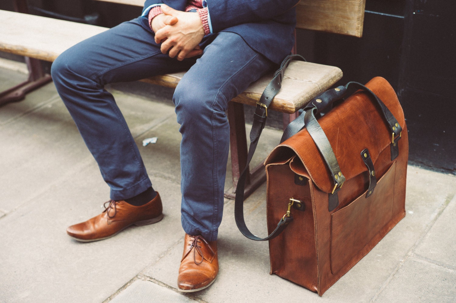 Large Leather Tote Bag Men&#39;s Leather Duffel Handmade