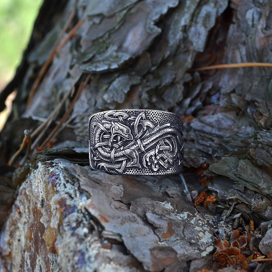 Celtic Dragons ring. Jörmungandr ring. Norse Viking by RuyaN