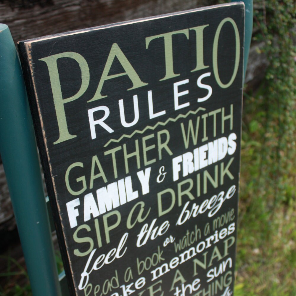 Patio Sign wood outdoor word art customizable sign patio
