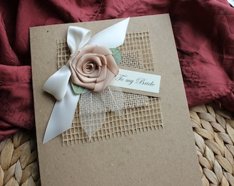 Husband Wedding Card - Wife Wedding Card - Personalised Handmade Card Groom To Bride To My Bride Card Husband Wedding Day Card Love You Card