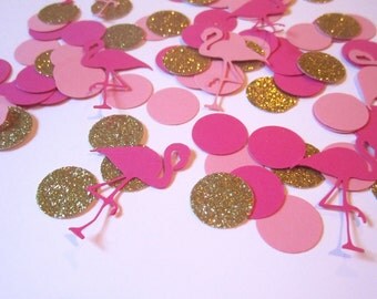 Flamingo Confetti | Flamingo Party | Hawaiian Party | Luau | Girls Birthday Party | Tropical Party | Paper Flamingos | Flamingo Die Cuts |