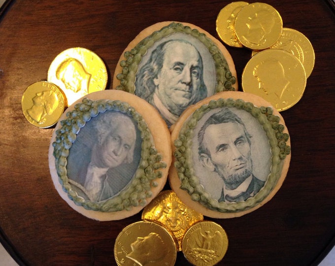 Edible Money, United States Currency 2.5" Money Portrait Cupcake & Cookie Toppers - Wafer Paper or Frosting Sheet