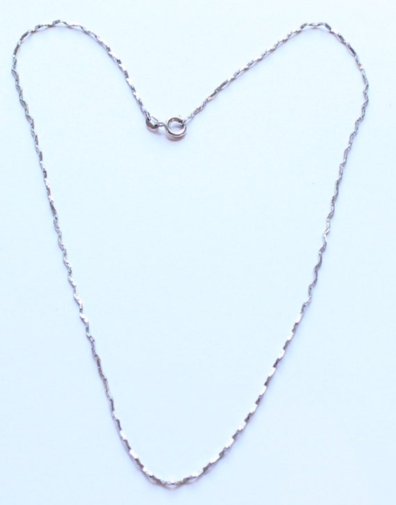 18K White Gold Plate Chain Necklace