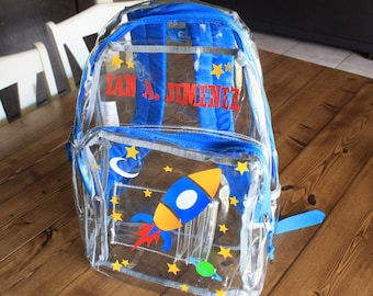 Personalized Clear Backpack for Kids, School Backpack