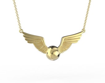 Snitch Necklace in Brass inspired by Harry Potter
